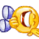 Yellow Smiley Holding Ribbon And Bow Sticker