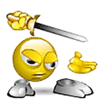 Yellow Smiley Holding Sword GIF
