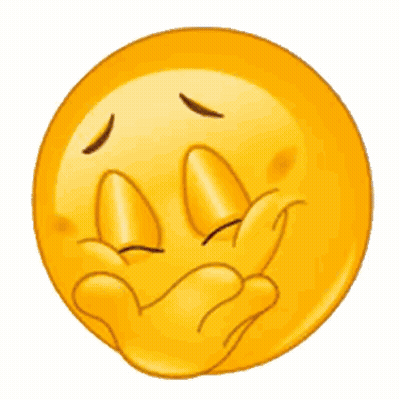 Yellow Smiley Laughing Covering Mouth GIF