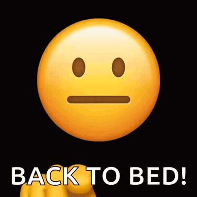 Yellow Smiley Pointing At Back To Bed GIF