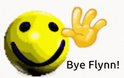Yellow Smiley Saying Bye Flynn GIF