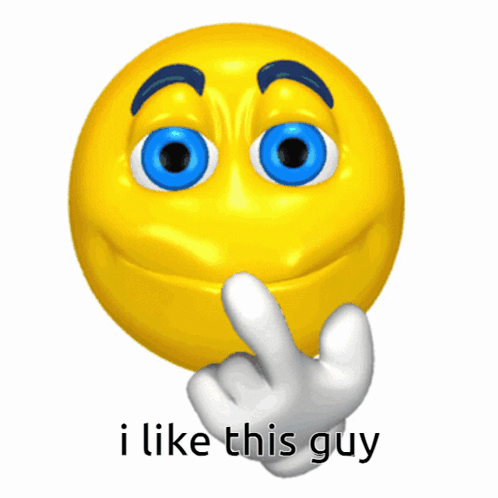 Yellow Smiley Saying I Like This Guy GIF
