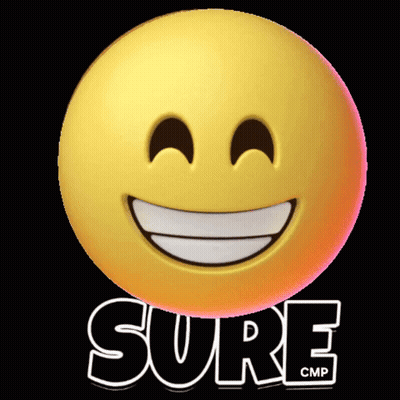 Yellow Smiley Saying Sure Cmp GIF
