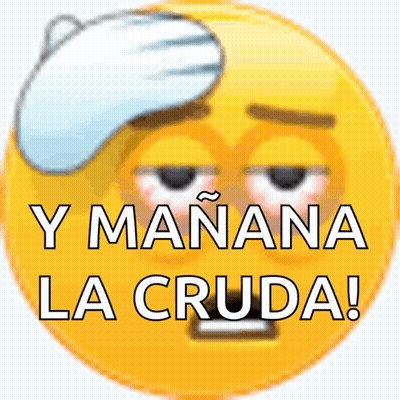 Yellow Smiley Saying Y Mañana La Cruda GIF