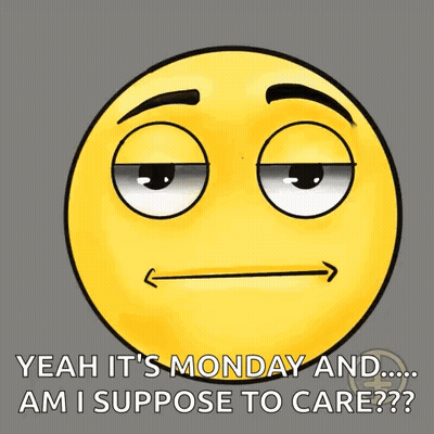 Yellow Smiley Saying Yeah It's Monday GIF