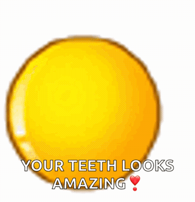 Yellow Smiley Saying Your Teeth Looks Amazing GIF