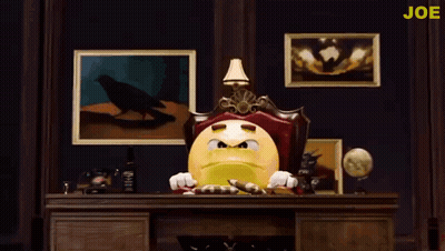 Yellow Smiley Sitting At Desk Saying Joe GIF