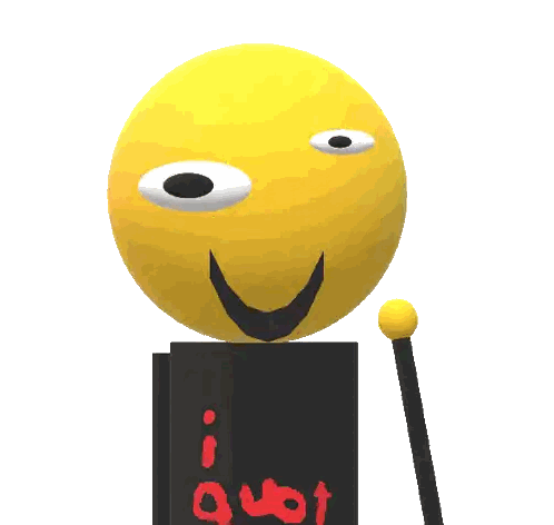 Yellow Smiley Sitting On Quit Sign Sticker
