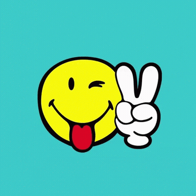 Yellow Smiley Winking With Two Fingers GIF