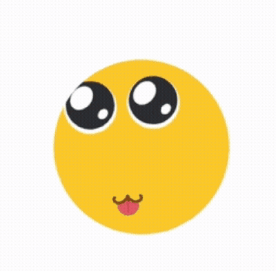 Yellow Smiley With Big Eyes And Tongue Out GIF