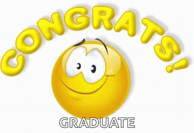 Yellow Smiley With Congrats Graduate GIF