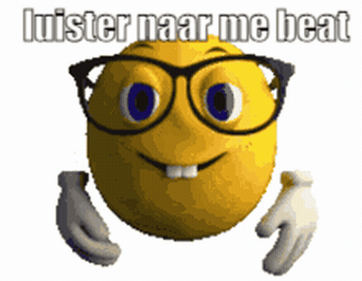 Yellow Smiley With Glasses Listening To Beat GIF