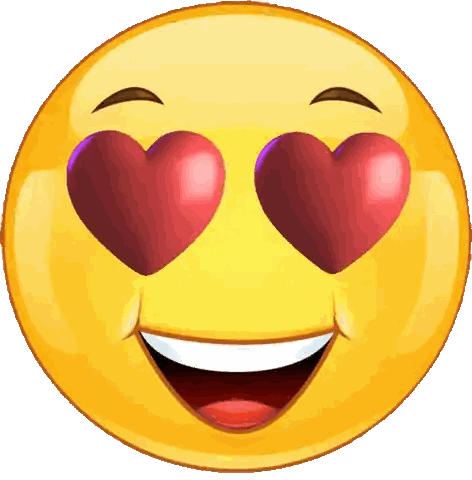 Yellow Smiley With Heart Eyes Sticker
