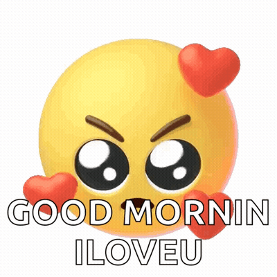Yellow Smiley With Hearts Good Morning I Love You GIF