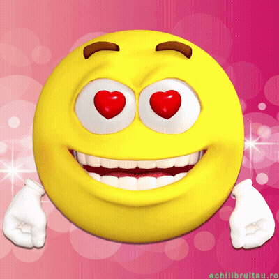 Yellow Smiley With Red Heart Eyes GIF