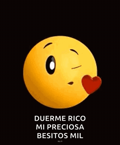 Yellow Smiley With Red Heart In Mouth Duerme Rico Mi Preciosa Besitos Mil GIF