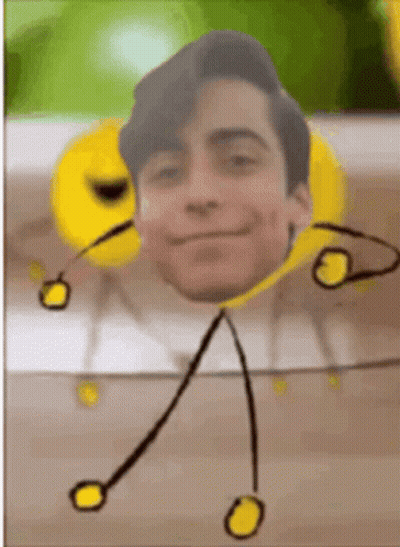 Yellow Smiley With Stick Figure Arms And Legs GIF