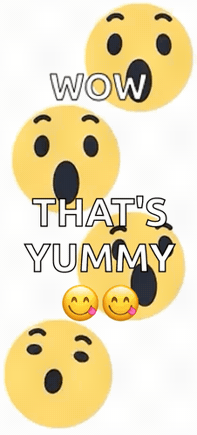 Yellow Smiley With Wow That's Yummy GIF