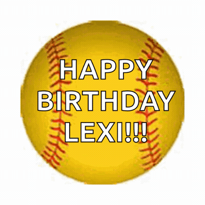 Yellow Softball Saying Happy Birthday Lex GIF