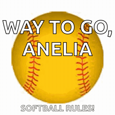 Yellow Softball Saying Way To Go Amelia Softball Rules GIF