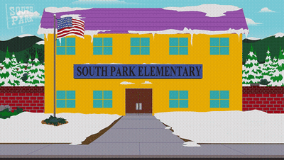 Yellow South Park Elementary Building GIF