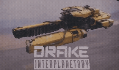 Yellow Space Ship Drake Interplanetary