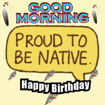 Yellow Speech Bubble Saying Proud To Be Native GIF