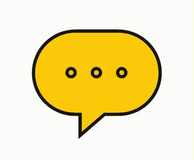 Yellow Speech Bubble With Three Black Dots GIF