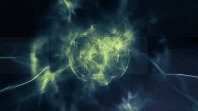 Yellow Sphere In Dark Blue Sky GIF