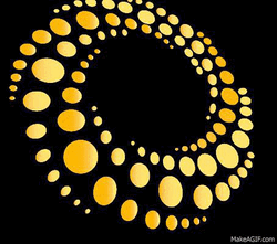 Yellow Spiral Sphere Moving  GIF