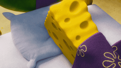Yellow Spongebob Cheese On Bed GIF