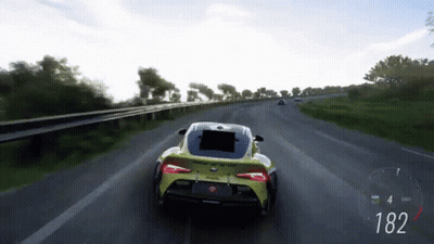 Yellow Sports Car Driving With Speedometer 182 GIF