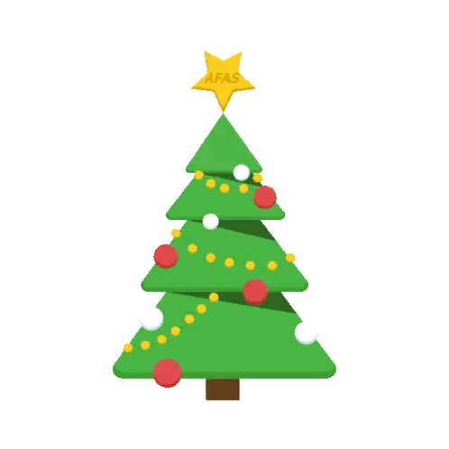 Yellow Star On Christmas Tree Says AFAS Sticker