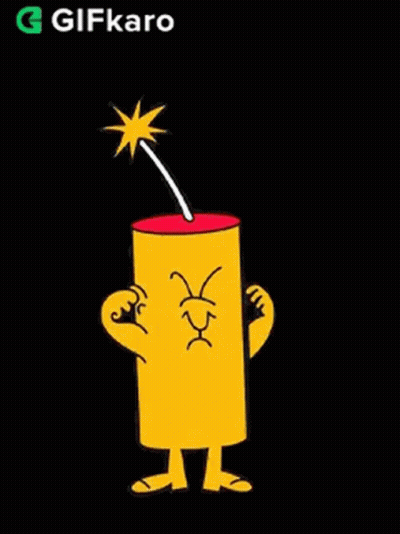 Yellow Star With Boom In Red GIF