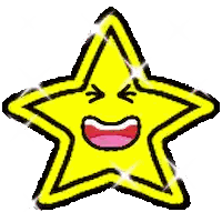 Yellow Star With Face And Pink Mouth Sticker
