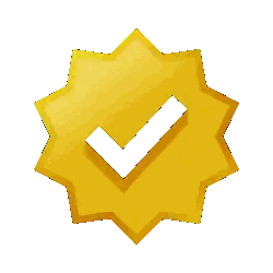 Yellow Star With White Check Mark Sticker