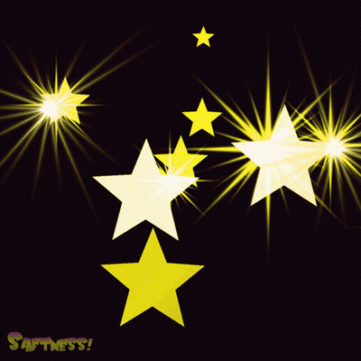Yellow Stars Black Background Softness GIF