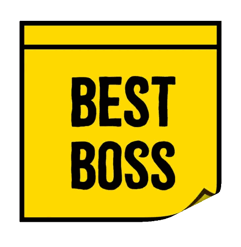Yellow Sticky Note Says Best Boss Sticker