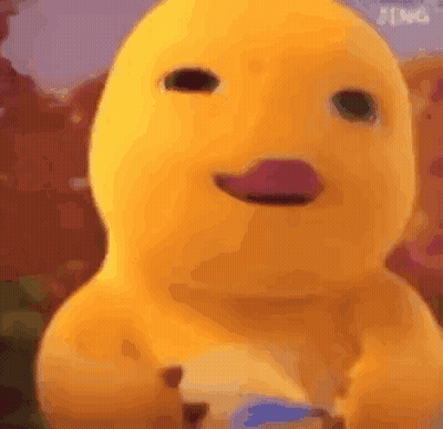 Yellow Stuffed Animal With Headphones Near Speakers GIF