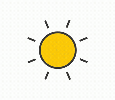 Yellow Sun With Black Lines GIF