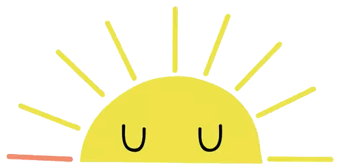 Yellow Sun With Rays And U Face Sticker