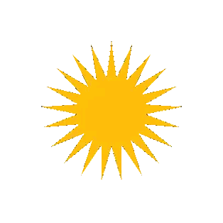 Yellow Sun With Rays Sticker