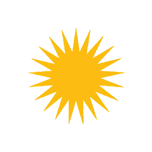Yellow Sun With Rays Sticker