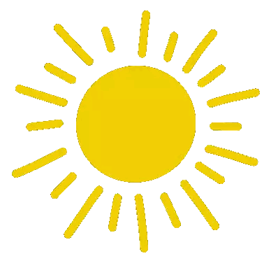 Yellow Sun With Rays Sticker