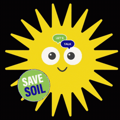 Yellow Sun With Save Soil Green Circle GIF