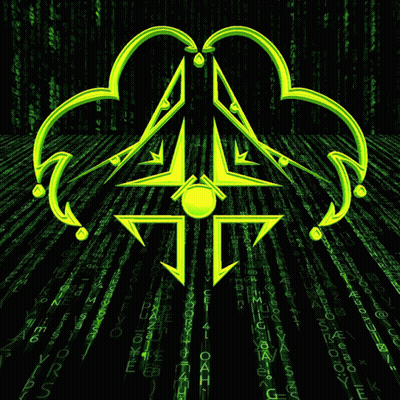 Yellow Symbol On Matrix Background GIF