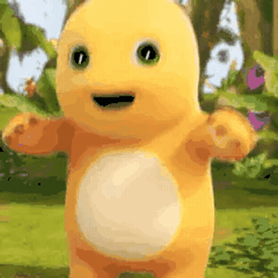 Yellow Teddy Bear With Green Eyes GIF