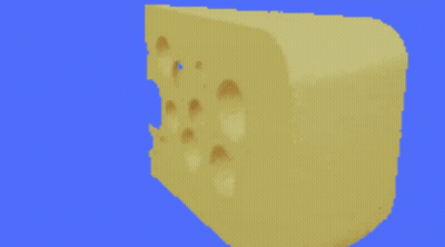 Yellow Teletubbies Carrying Box In Front Of Christmas Tree GIF