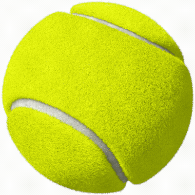Yellow Tennis Ball With White Stripe GIF