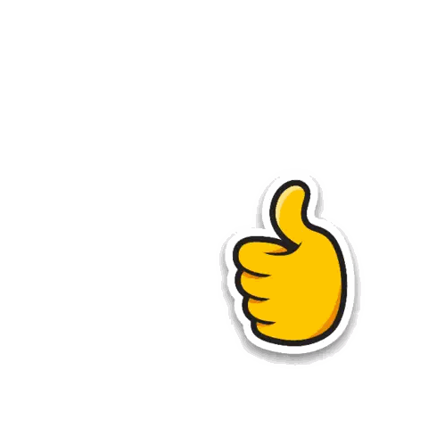 Yellow Thumbs Up On White Background Sticker